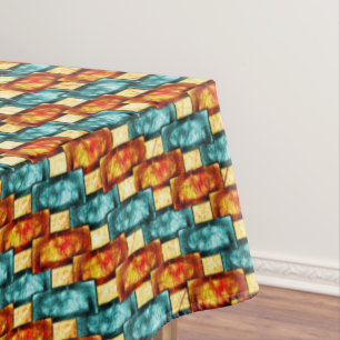 Nappe Plaques rectangulaires sculptées et tachées, cyan