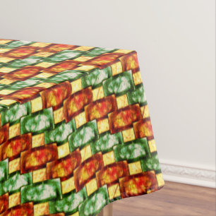 Nappe Plaques rectangulaires sculptées et tachées, vert