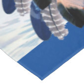 Nappe Plumes de couleur bleu-perroquet exotique (Angle)