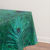 Nappe plumes de paon paillettes sarcelle (In Situ)