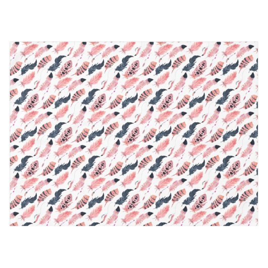 Nappe Plumes rose Boho (Devant (Horizontal))