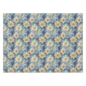 Nappe Poinsettias de Noël Blanc Bleu (Devant (Horizontal))