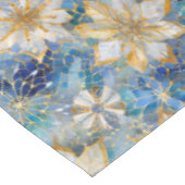 Nappe Poinsettias de Noël Blanc Bleu (Angle)