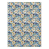 Nappe Poinsettias de Noël Blanc Bleu (Devant)