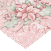 Nappe Poinsettias de Noël sur Parties scintillant rose A (Angle)