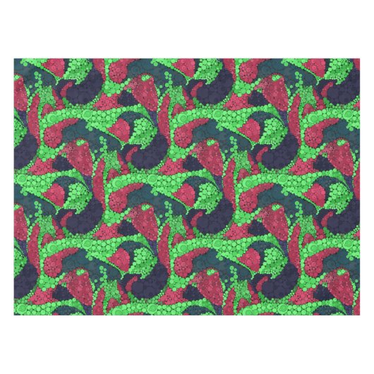 Nappe pointillisme sans couture cercles peints à la main (Devant (Horizontal))