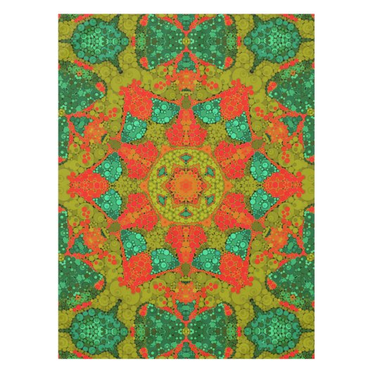 Nappe pointillisme sans couture cercles peints à la main (Devant)