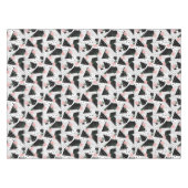 Nappe Points Abstraits modernes et fleurs roses (Devant (Horizontal))