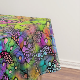 Nappe Points colorés Spirales Peinture à la main 1