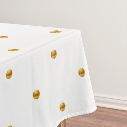 Nappe Points dorés élégants sur fond blanc (In Situ)
