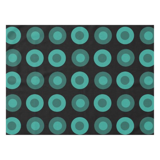 Nappe Points MiSiècle Rétro Turquoise noir (Devant (Horizontal))
