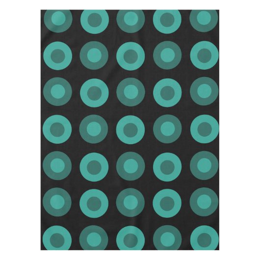 Nappe Points MiSiècle Rétro Turquoise noir (Devant)