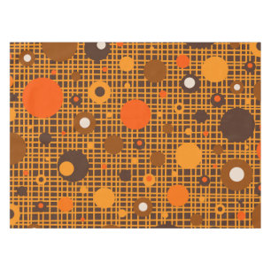 Nappe Points modernes du milieu du siècle Motif Orange B