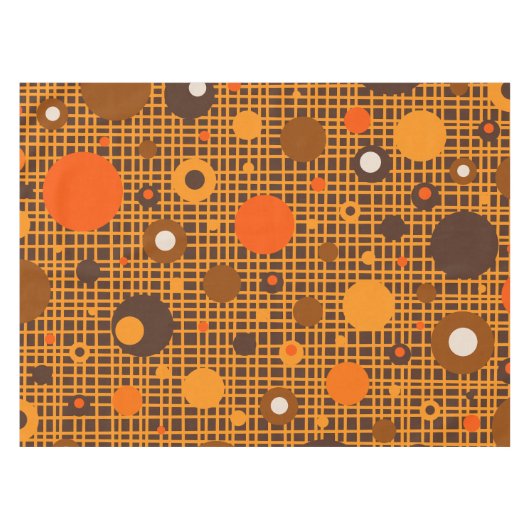 Nappe Points modernes du milieu du siècle Motif Orange B (Devant (Horizontal))