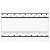 Nappe Points noirs roses et verts sur fond blanc (Devant (Horizontal))