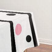 Nappe Points noirs roses et verts sur fond blanc (In Situ)