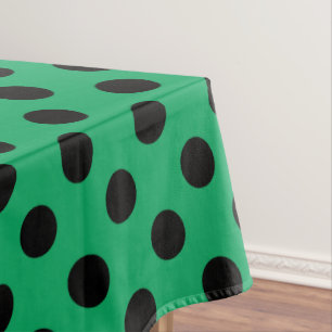 Nappe Points noirs sur fond vert frais