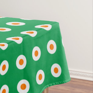 Nappe Points orange/blanc sur vert