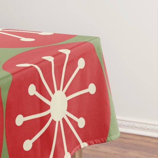 Nappe Points rétro de l'âge atomique en Crème rouge vert (In Situ)