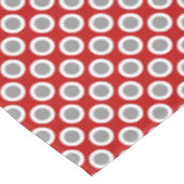 Nappe Points tournés rétros, rouge profond et gris (Angle)