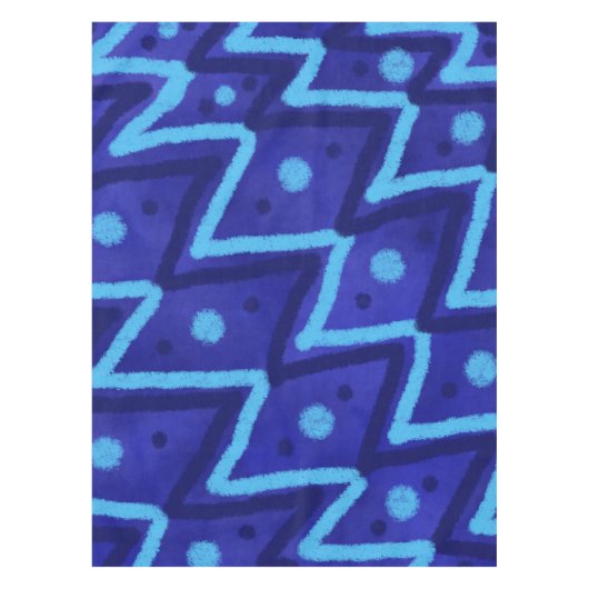 Nappe Points Zig Zag Bleus Motif Funky (Devant)