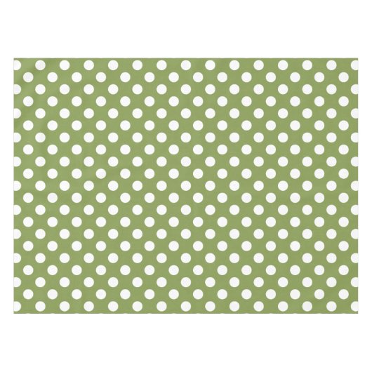 Nappe Pois blanc sur le vert olive (Devant (Horizontal))