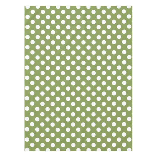Nappe Pois blanc sur le vert olive (Devant)