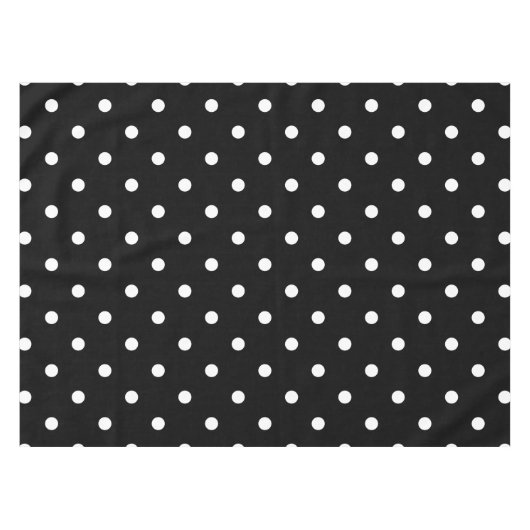 Nappe Pois blancs rétro en noir (Devant (Horizontal))