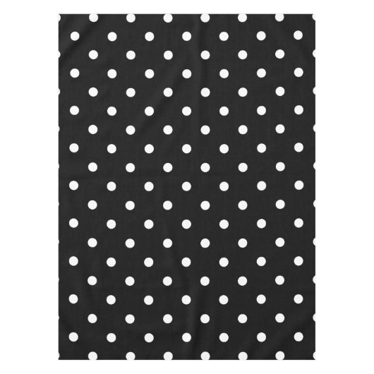 Nappe Pois blancs rétro en noir (Devant)