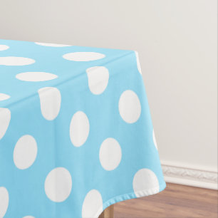 Nappe Pois blancs sur bleu pâle