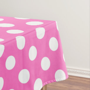 Nappe Pois blancs sur rose