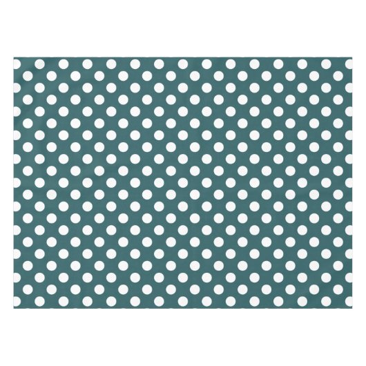 Nappe Pois blancs sur turquoise (Devant (Horizontal))