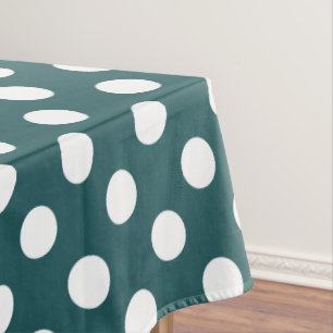Nappe Pois blancs sur turquoise