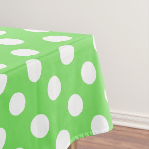 Nappe Pois blancs sur vert pomme