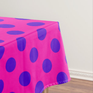 Nappe Pois bleus sur fuchsia