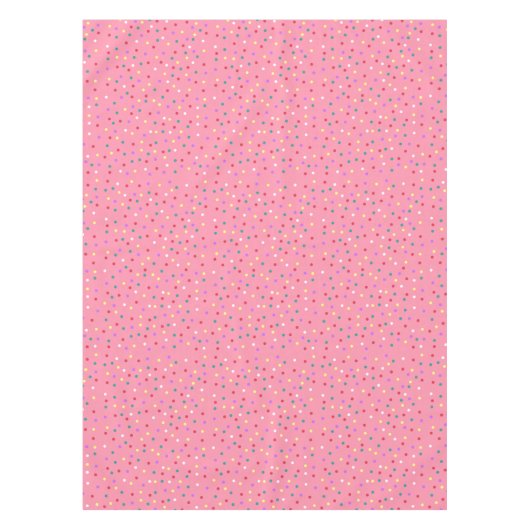 Nappe Pois colorés sur rose (Devant)