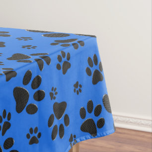 Nappe Pois de chien noir et blanc Pointe Polka sur le bl