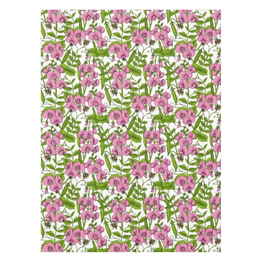 Nappe Pois doux et bourdons, rose, vert et blanc (Devant)