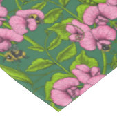 Nappe Pois doux et bourdons, vert et rose (Angle)