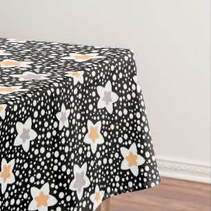 Nappe Pois noir et blanc rétro avec étoiles