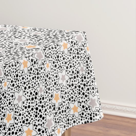 Nappe Pois noir et blanc rétro avec étoiles (In Situ)