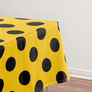 Nappe pois noirs en jaune