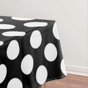 Nappe Pois noirs et blancs, Motif Polka