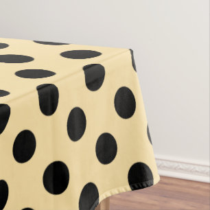 Nappe Pois noirs sur jaune pâle