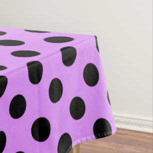 Nappe Pois noirs sur lilas