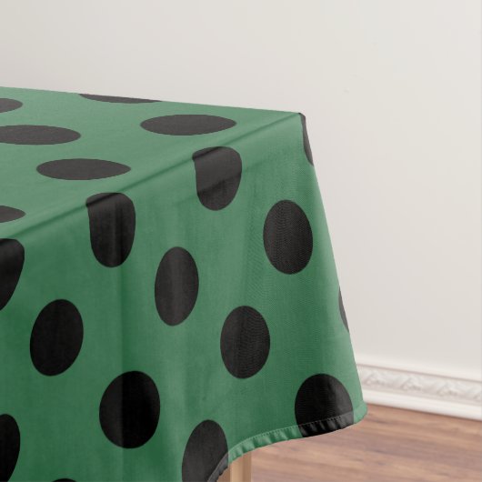 Nappe Pois noirs sur vert kelly (In Situ)