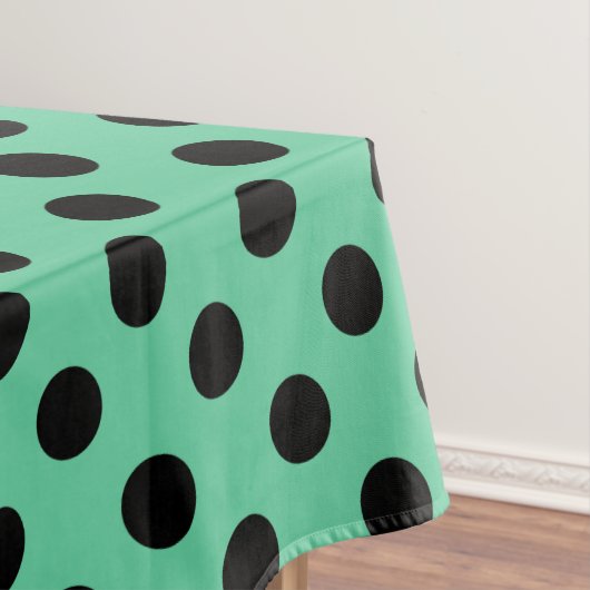 Nappe Pois noirs sur vert menthe (In Situ)