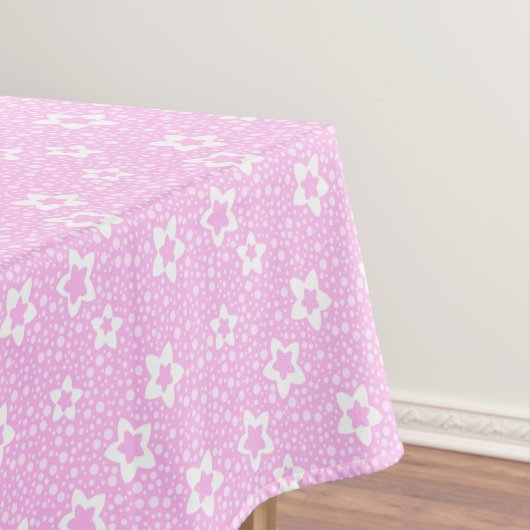 Nappe Pois rétro rose chaud avec motif floral (In Situ)