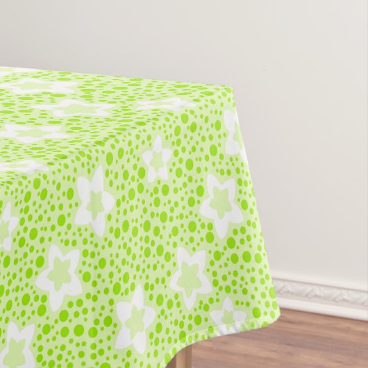 Nappe Pois rétro vert vif avec motif floral (In Situ)