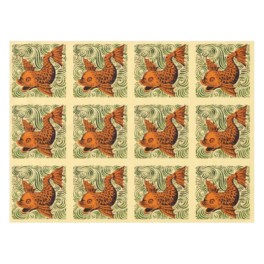 Nappe Poisson Antique Carrelage Ancien art (Devant (Horizontal))